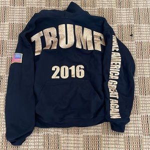 Donald trump hoodie embroidered Glitter gold